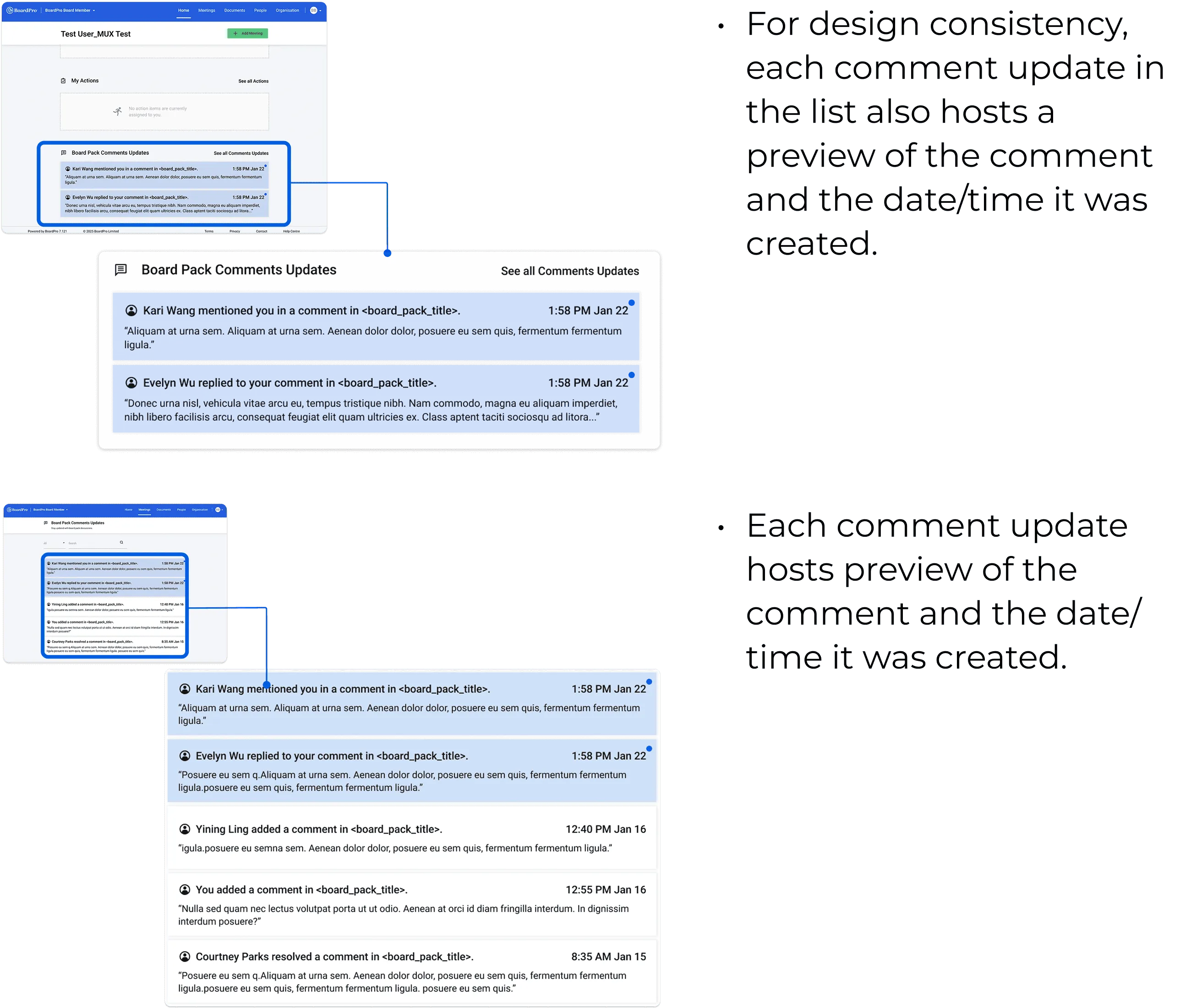 Mid-fidelity board member dashboard iteration